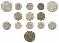 * Die Silbermünzen des Fürstentum Liechtenstein von 1900-1924. Dabei 1 x 5
Kronen 1900, 2 x 5 Kronen 1910, 2 Kronen 1912, 3 x 2 Kronen 1915, 2 Franken...