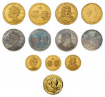 * Komplettes Set der 1960er Jahre mit 8 Goldmedaillen der Fürsten von Liechten-
stein zu verschiedenen Anlässen wie zum 60. Geburtstag von Franz Josep...