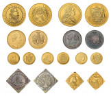 * Komplettes Set mit 7 Goldmünzen der Fürsten von Liechtenstein als
Nachprägungen der Münzstätte München. Dabei 3 x 1 Dukat, 2 x 10 Dukaten,
Guldental...