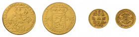 2 Goldmünzen. 1/2 Dukat 1752. Goldabschlag von den Stempeln des 
Stübers 1752, HOL - LAN - DIA. - I752 / Pfeilbündel aus sieben Pfeilen zwischen 
gete...