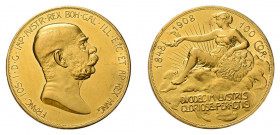 Franz Josef I., 1848-1916, 100 Kronen 1908, Wien, auf sein 60jähriges 
Regierungsjubiläum, Fb. 514, 34,0 g.