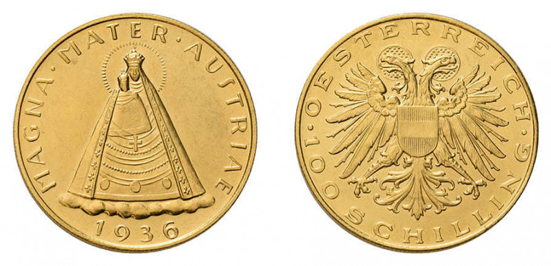Republik Österreich. 100 Schilling 1936, Madonna von Mariazell. Fb. 522.