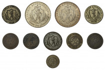 * Kanton Appenzell: Interessante kleine Kollektion an Kantonsmünzen Appenzell. 
Dabei 2 mal 2 Franken 1812, 3 Batzen, 4 x ½ Batzen und 1 Kreuzer. 
Ins...