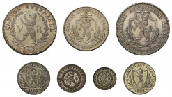 * Kanton Appenzell: Interessante kleine Zusammenstellung mit Kantonsmünzen 
Appenzell. Dabei 4 Franken von 1812 und 1816, 2 Franken von 1812. Zudem 
2...
