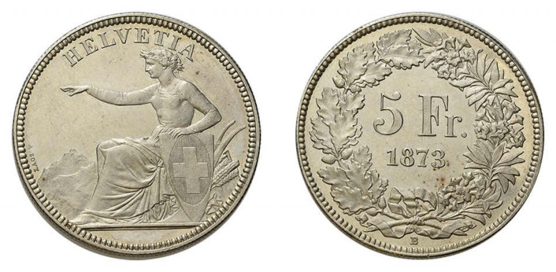 * 5 Franken 1873 B. 25 g. HMZ 2-1197c. Prächtiges Exemplar und sehr selten, 
da ...