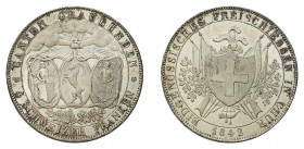* Schützentaler. 4 Franken 1842. Chur. Eidgenössisches Freischiessen. 
28,35 g. Richter (Schützenmedaillen) 836a.