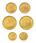 3 Goldmünzen Chile. 20, 50 und 100 Pesos 1926. Fb. 54, 55 und 56.
Zusammen ca. 31,2 g.f.