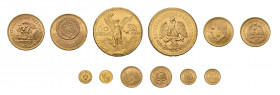 6 Goldmünzen Mexiko, verschiedene Jahrgänge und Nominale.
Zusammen 63,8 g.f.