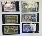 * Kleine Partie Banknoten Schweiz. Dabei 10 x 10 Franken 1970, 3 x 20 Franken
1969 und 2 x 100 Franken 1973. Alle Banknoten sind bankfrisch. Dazu Kopi...