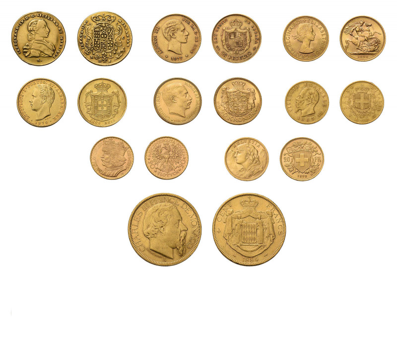 13 Goldmünzen Europa. Dabei 20 Zloty 1925 Polen, 1 und 2 Scudo 1980 San 
Marino,...