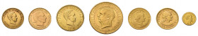 7 Goldmünzen. Dabei 5 und 10 Pesos 1916 Kuba , 30 Pesos 1955 
Dominikanische Republik zum 25. Jahrestag Trujillo, 5 Pesos 1930 Uruguay, 
5 Pesos (1 Ar...
