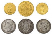 * Kleiner Sammlernachlass mit 8 Goldmünzen: 1 x 10 Franken in Gold, 
4 x 20 Franken in Gold, 4 Dukaten 1915, 2 x 1 Unze Maple Leaf, total 102 g.f.
Zus...