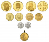 * Eine Kollektion mit 32 Goldmedaillen und einer Platinmedaille zu verschiedenen Themen und Anlässen.
Dabei zum Beispiel eine Medaille Thailand König ...