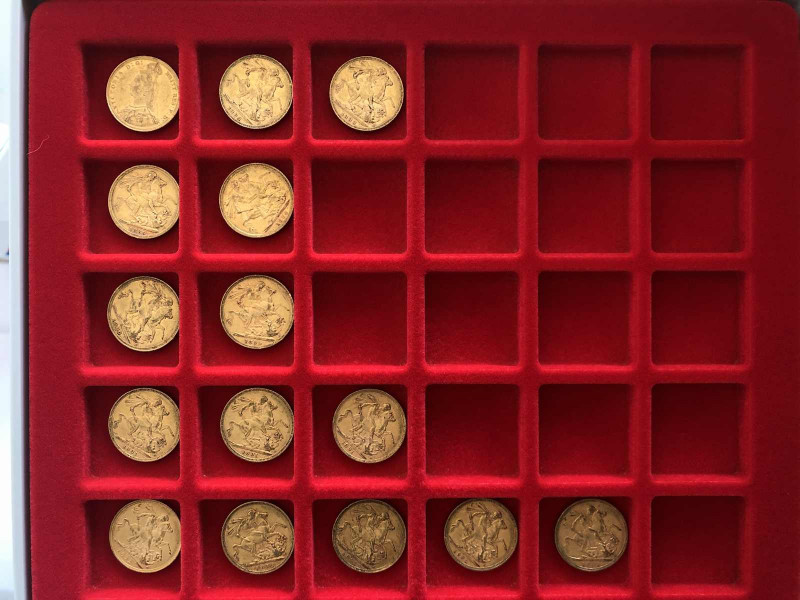 * 15 x 1 Sovereign Victoria. Verschiedene Jahrgänge und Erhaltungen.