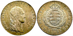 Royaume de SAXONY, Frédéric Auguste, Thaler 1807 SGH, Jaeger 12, AG 28,12 g., SUP
