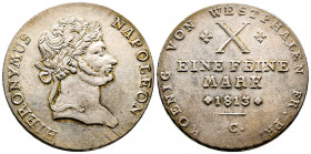 Westphalia, Hieronymus (Jerome) Napoleon Bonaparte 1807-1813, 1 Taler 1813 C, AG 27,92 g.
KM# 118, TTB