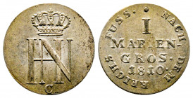 Westphalia, Hieronymus (Jerome) Napoleon Bonaparte 1807-1813, 
1 Mariengroschen 1810, AG 1,26 g., SUP