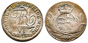 Royaume de Würtemberg, 6 Kreuzer 1809, AG 1,76 g., SUP/FDC