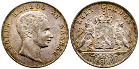 Adolphe (1839-1866), Duché de Nassau, 1846, 2 Gulden, AG 21,17 g., SUP