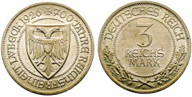 République de Weimar (1918-1933), 3 Marks, 1926 A "Lubeck", AG 14,95 g., FDC