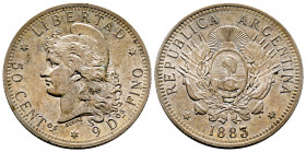 Argentine, 1883, 50 Centavos AG 12,51 g., Ref : KM#28 presque FDC