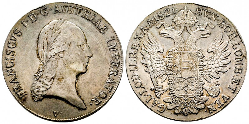 François Ier (1792-1835), thaler 1821 V, Vienne, AG 28,08 g., Ref : Dav. 7, Supe...