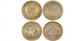 Canada, Edoardo VII, 10 Cent 1930, AG 2,32 g., et 3 Pence 1910 , AG 1,40 g., FDC