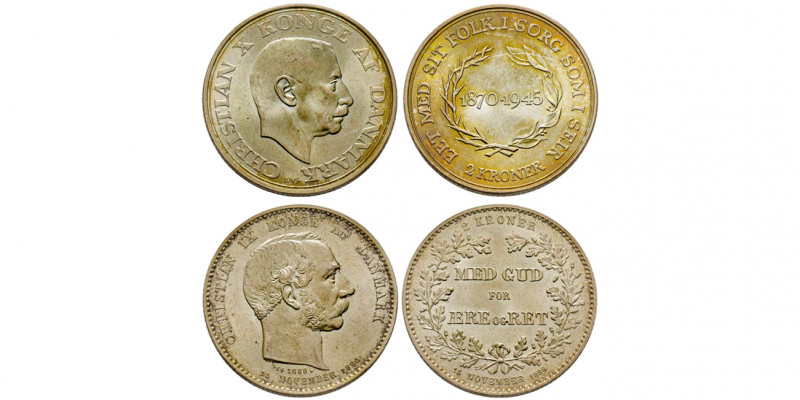 Danemark, 2 kroner, 1888, Christian IX (1873 - 1906), AG 15 g., 2 Kroner - Chris...