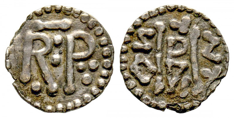 Monnaies Carolingiens, 752-758, Pepin le Bref, Denier AG 1,00 g., TTB