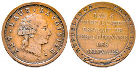 Essai au module de 2 francs de Lavoisier par Gengembre 1800 Paris, VG.836, AE 8,83 g., TTB