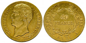 France, Bonaparte Premier Consul, 40 francs AN XI A Paris, AU 12,87 g., Ref : G. 1080 
SUP