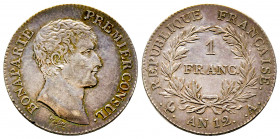 France, Bonaparte Premier Consul 1 franc AN 12, AG 5 g., G 442
sup