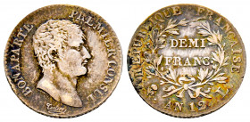 France, Bonaparte premier consul, 1/2 franc An 12 L Bayonne, AG 2,49 g., G 394 TTB