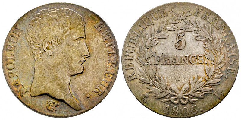 France, Napoléon Empereur, 5 francs 1806 L Bayonne, AG 24,92