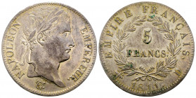 France, Napoléon Empereur, Empire français, 5 francs 1811 D Lyon, AG 25 g., SUP