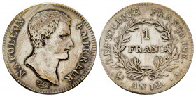 France, Napoléon Empereur, Calendrier révolutionnaire, 1 franc AN 12 A Paris, AG 5 g., SUP