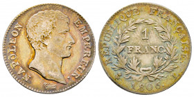 France, Napoléon Empereur, 1 franc 1806 L Bayonne, AG 5 g., TTB