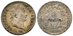 France, Napoléon Empereur, 1 franc 1808 A Paris, AG 5 g., SUP