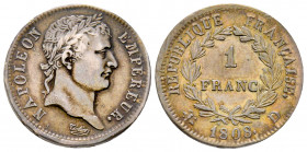 France, Napoléon Empereur, 1 franc 1808 D Lyon, AG 5 g., SUP
