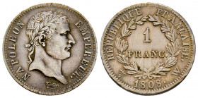 France, Napoléon Empereur, 1 franc 1808 W Lille, AG 5 g., TTB SUP