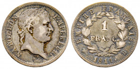 France, Napoléon Empereur, 1 franc 1811 B Rouen, AG 5 g., TB-TTB