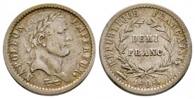France, Napoléon Empereur, 1/2 franc, 1808 K Bordeaux, AG 2,47 g., TB