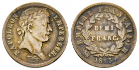 France, Napoléon Empereur, 1/2 Franc 1813 M Toulouse, AG 2,39 g., TB