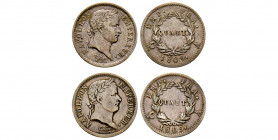 France, Napoléon Empereur Quart (de franc), 1809 A Paris, AG 1,23 g., TTB 2 exemplaires