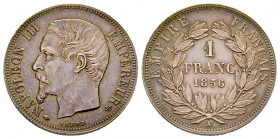 France, Napoléon III, tête nue Paris, 1 franc, 1856 AG 5 g., SUP