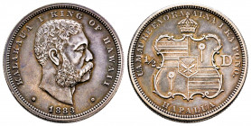 Hawaii, Kalakaua, 1883, 1/2 dollar, AG 12,70 g., SUP