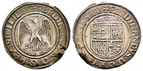 Italie, Ferdinando II d'Aragona, il Cattolico, 1479-1516
Messina, Tari, AG 3,48 g., Ref : MIR 244/2, TTB