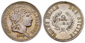 Italie, Royaume de Naples, Gioacchino Napoleon, 2 Lire 1813, AG 9,94 g., SUP