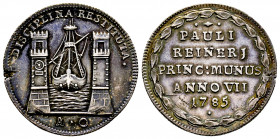 Italie, Paolo Renier (1779-1789), Osella 1785 A. VII , AG 9,76 g.- Ref : Paolucci 268 , TTB, coup de lime