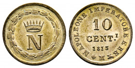 Italie, Milan, Napoléon Empereur et Roi d’Italie Ier, 10 cent 1813, AG 2 g., TTB